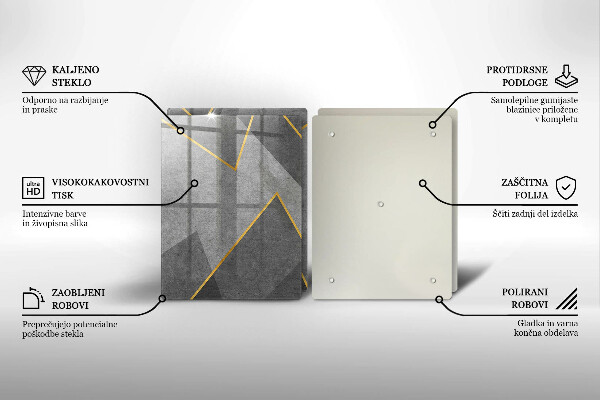 Tábua de cortar de vidro Formas nítidas