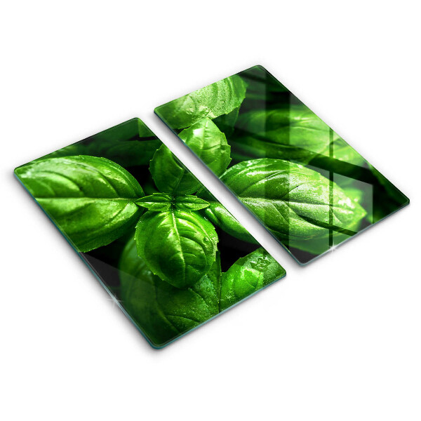 Tábua de vidro Folhas de manjericão