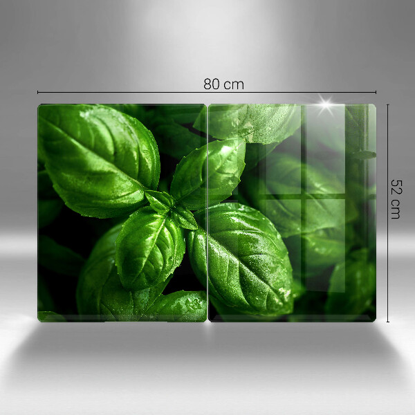 Tábua de vidro Folhas de manjericão