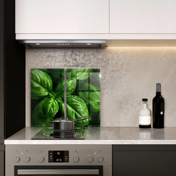 Tábua de vidro Folhas de manjericão