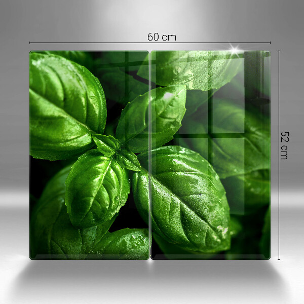 Tábua de vidro Folhas de manjericão