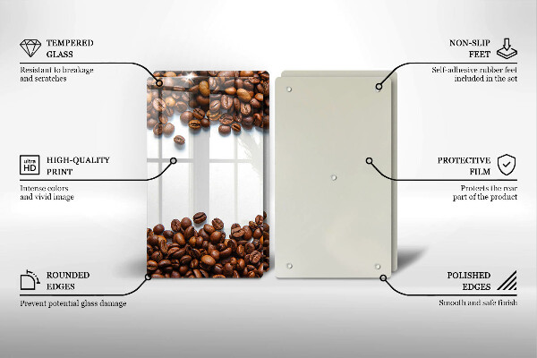 Tábua de cortar alimentos Grãos de café