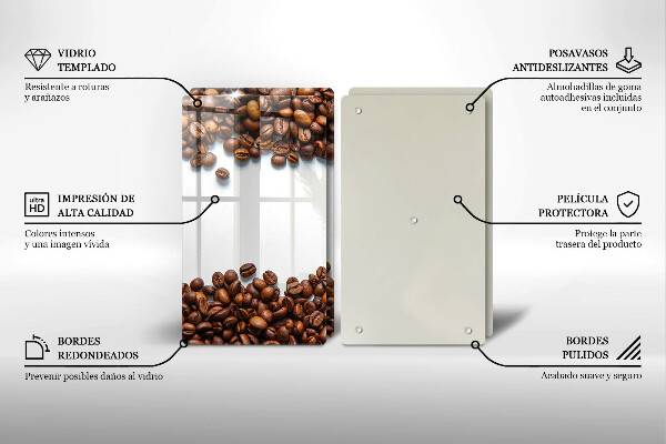 Tábua de cortar alimentos Grãos de café