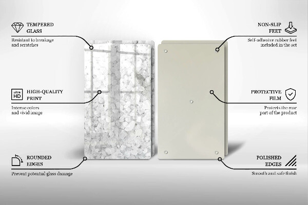 Tábua de cortar de vidro Cristais de sal