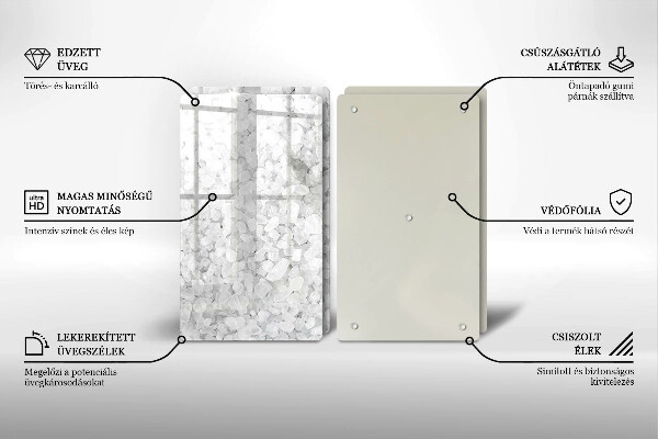 Tábua de cortar de vidro Cristais de sal