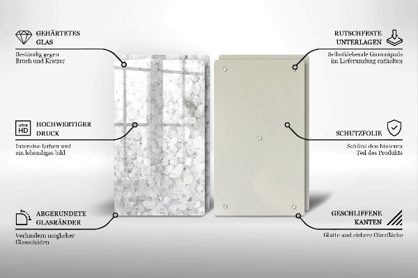 Tábua de cortar de vidro Cristais de sal