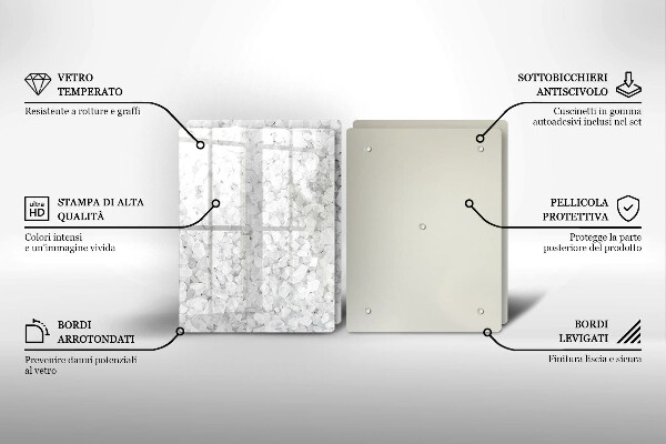 Tábua de cortar de vidro Cristais de sal