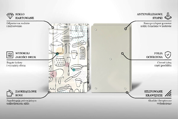 Tábua de corte de vidro Acessórios de cozinha