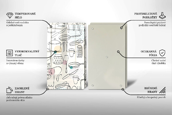 Tábua de corte de vidro Acessórios de cozinha