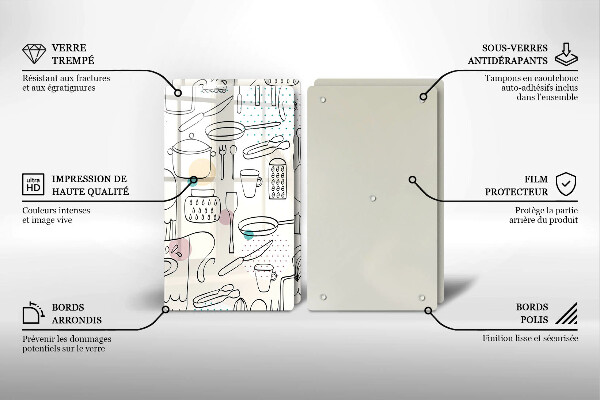 Tábua de corte de vidro Acessórios de cozinha