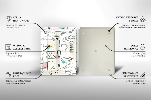 Tábua de corte de vidro Acessórios de cozinha