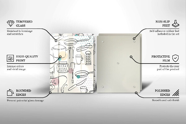 Tábua de corte de vidro Acessórios de cozinha