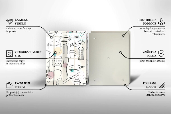 Tábua de corte de vidro Acessórios de cozinha