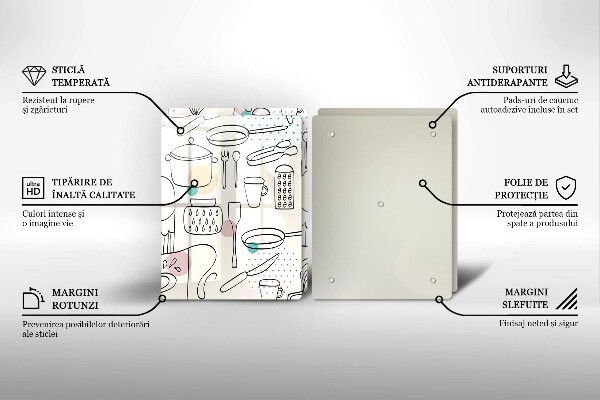 Tábua de corte de vidro Acessórios de cozinha