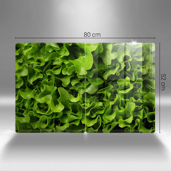Tábua de cortar de vidro Folhas de alface verde