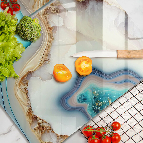 Tábua de vidro Mármore multicolorido