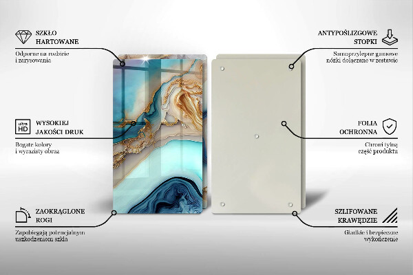 Tábua de vidro Mármore multicolorido