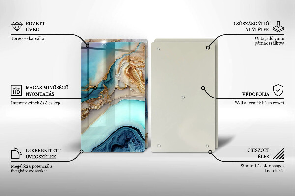 Tábua de vidro Mármore multicolorido