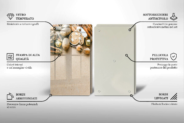 Tábua de corte de vidro decorações de Natal