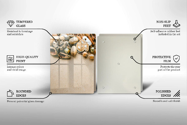 Tábua de corte de vidro decorações de Natal