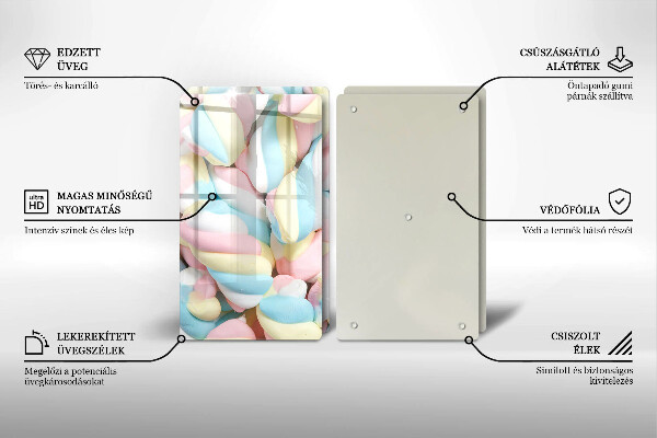 Tábua para corte Marshmallows coloridos