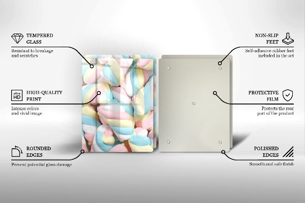 Tábua para corte Marshmallows coloridos