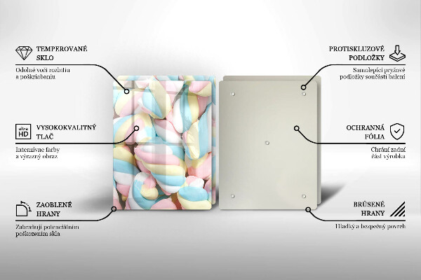 Tábua para corte Marshmallows coloridos