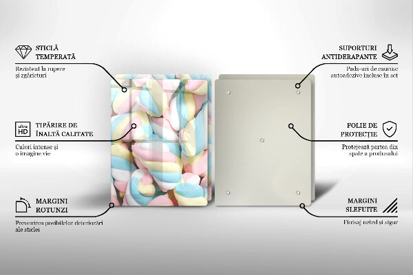 Tábua para corte Marshmallows coloridos