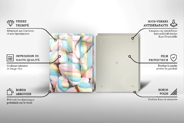 Tábua para corte Marshmallows coloridos