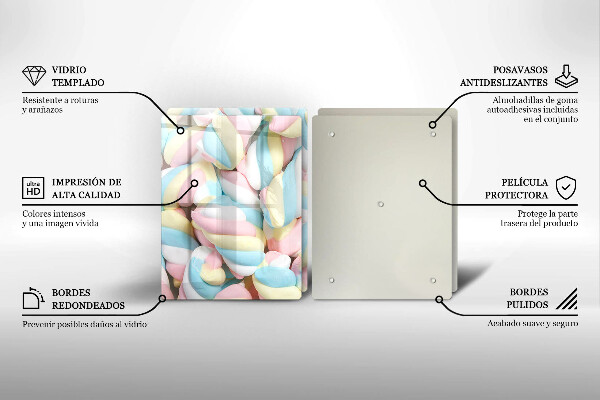 Tábua para corte Marshmallows coloridos