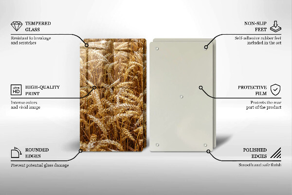 Tábua de corte de vidro Campo de grãos