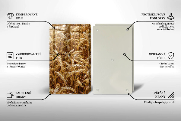 Tábua de corte de vidro Campo de grãos