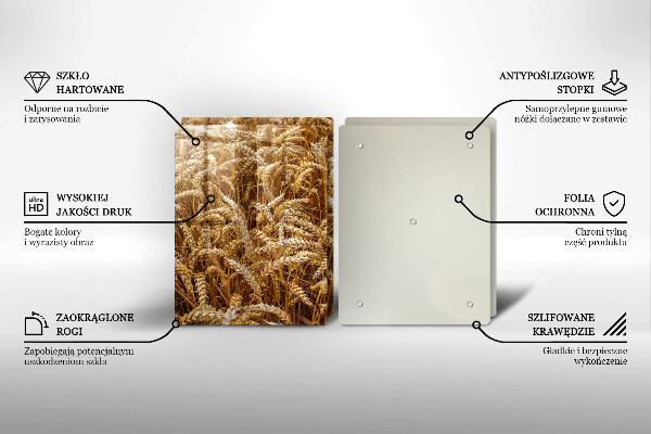 Tábua de corte de vidro Campo de grãos