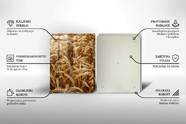 Tábua de corte de vidro Campo de grãos