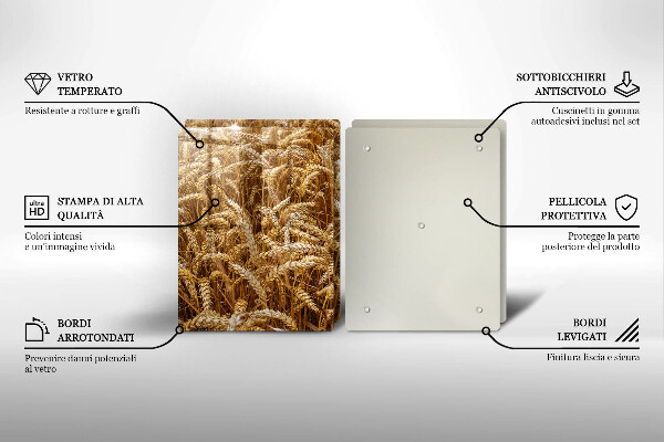 Tábua de corte de vidro Campo de grãos