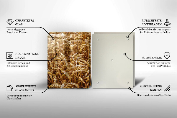 Tábua de corte de vidro Campo de grãos