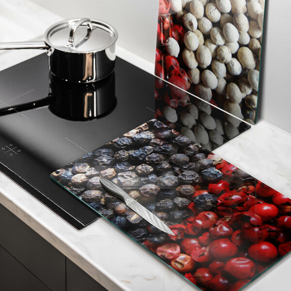 Tábua de cortar de vidro Pimenta preta