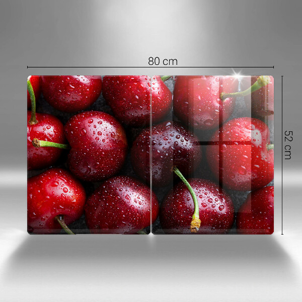 Tábua de vidro Close-up de cerejas