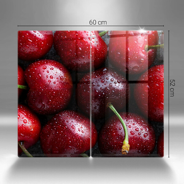 Tábua de vidro Close-up de cerejas