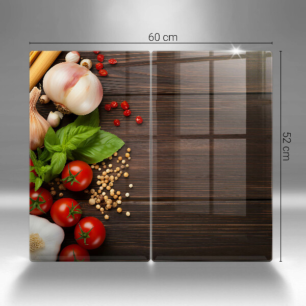 Tábua de cortar de vidro Vegetais na mesa