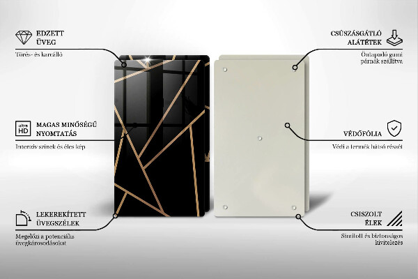 Tábua de cortar Abstração negra