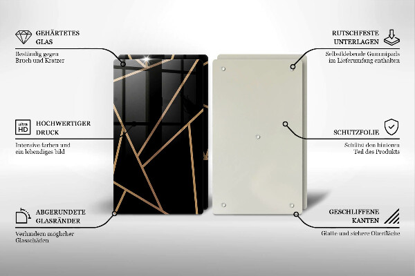 Tábua de cortar Abstração negra