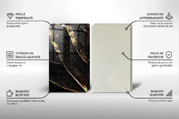 Tábua de cortar alimentos Folha de ouro
