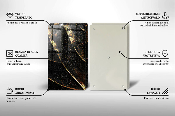 Tábua de cortar alimentos Folha de ouro