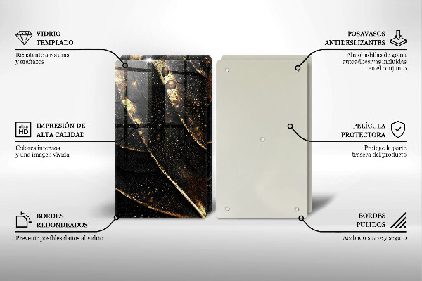 Tábua de cortar alimentos Folha de ouro