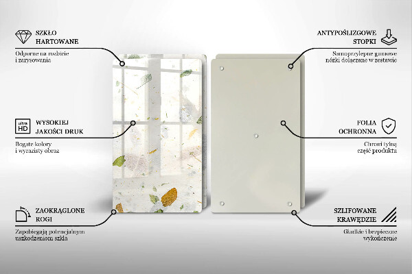 Tábua de corte de vidro Folhas caindo