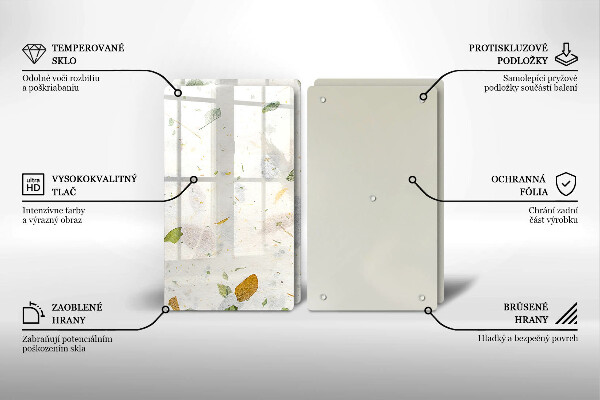 Tábua de corte de vidro Folhas caindo