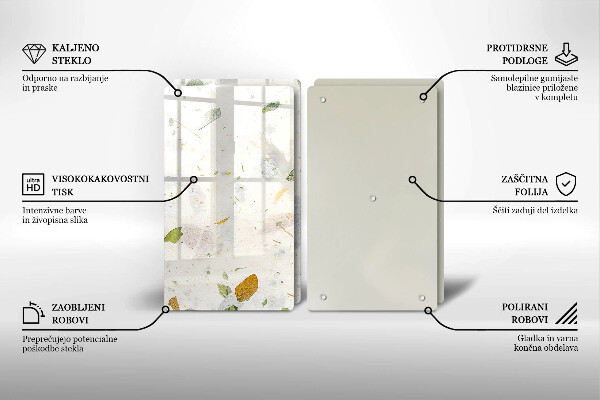 Tábua de corte de vidro Folhas caindo