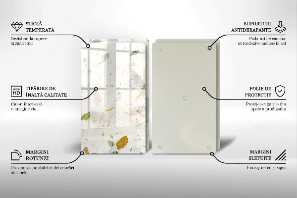 Tábua de corte de vidro Folhas caindo