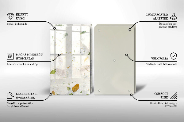 Tábua de corte de vidro Folhas caindo